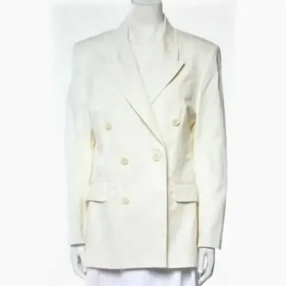 Zadig & Voltaire Vina Coton Blazer - Cream- size 40 (4) - Picture 3 of 16